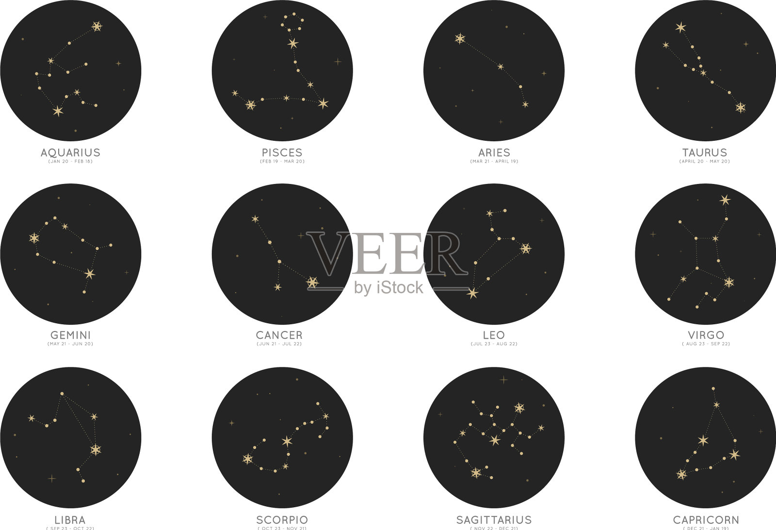 星座星座组插画图片素材