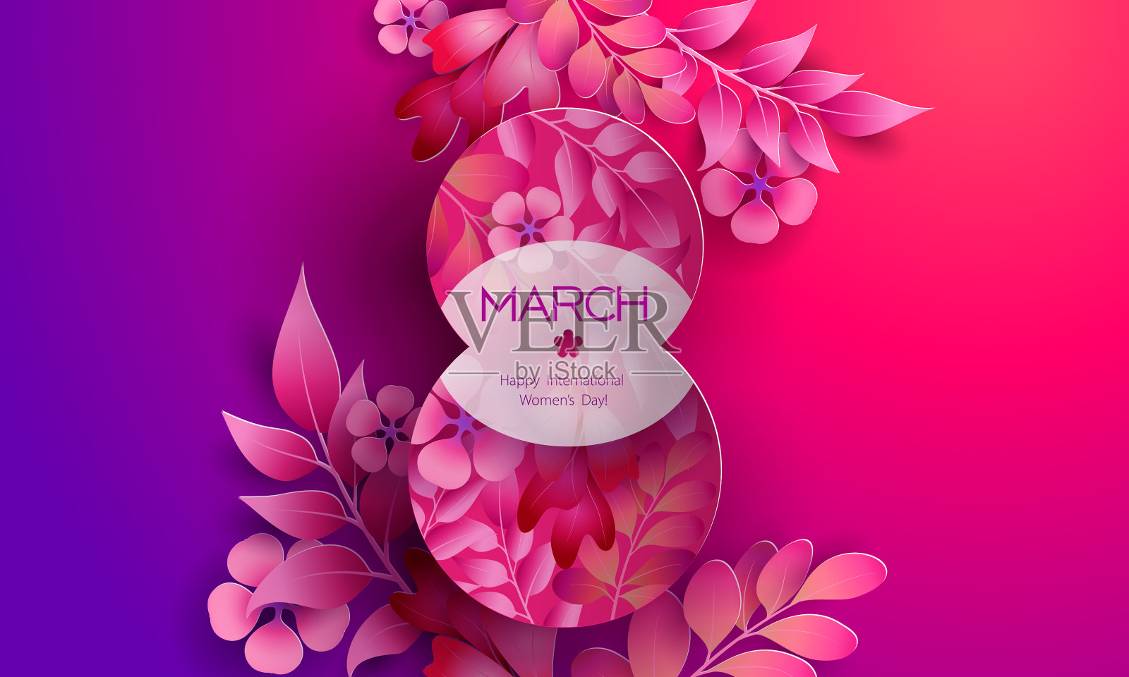 3月8日妇女节贺卡摘要插画图片素材