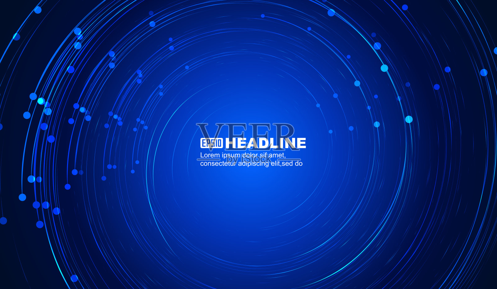 点和线构成螺旋发光的图形背景，抽象的矢量插图。插画图片素材