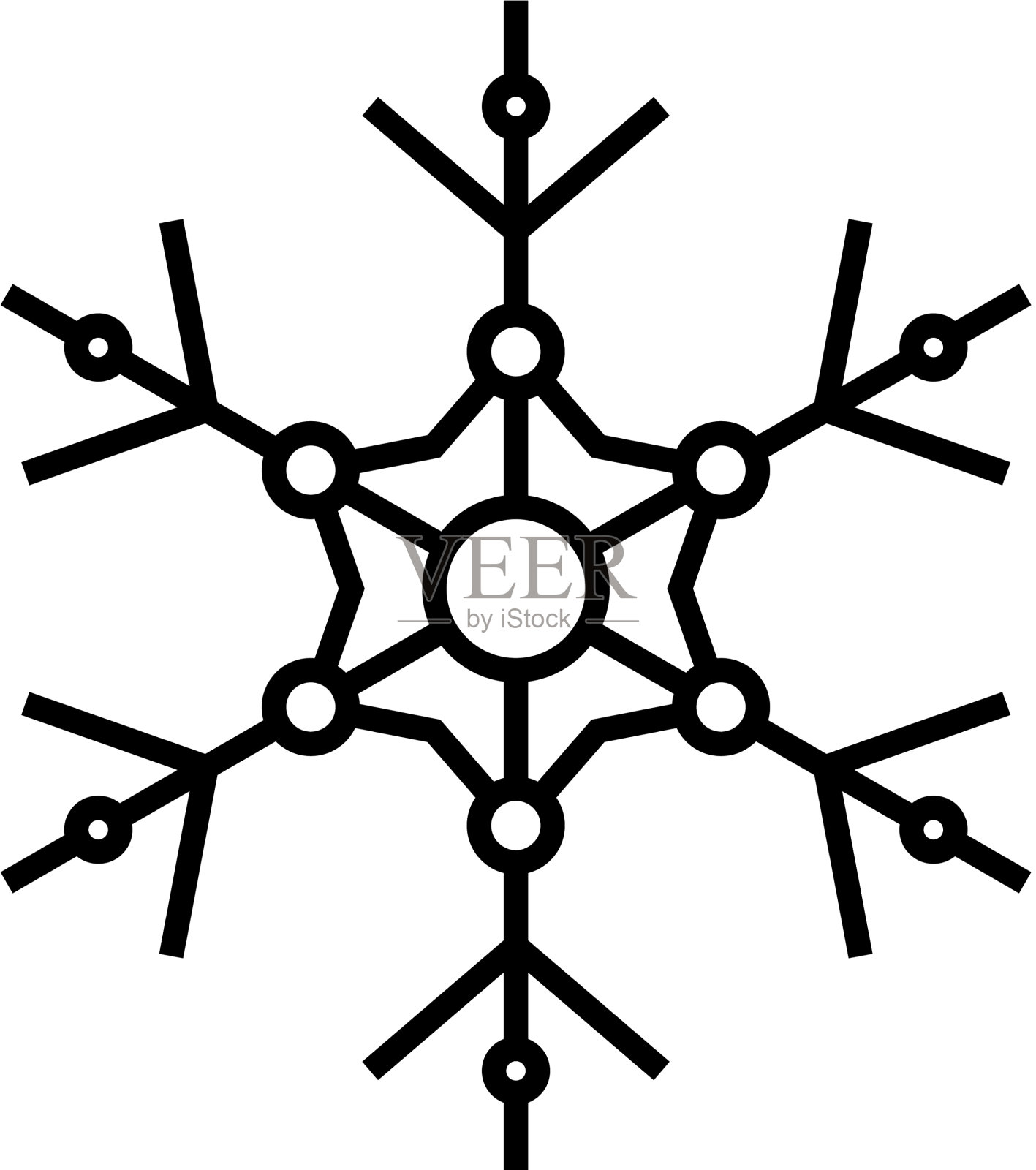 雪花图案线图标概念标志轮廓设计元素图片