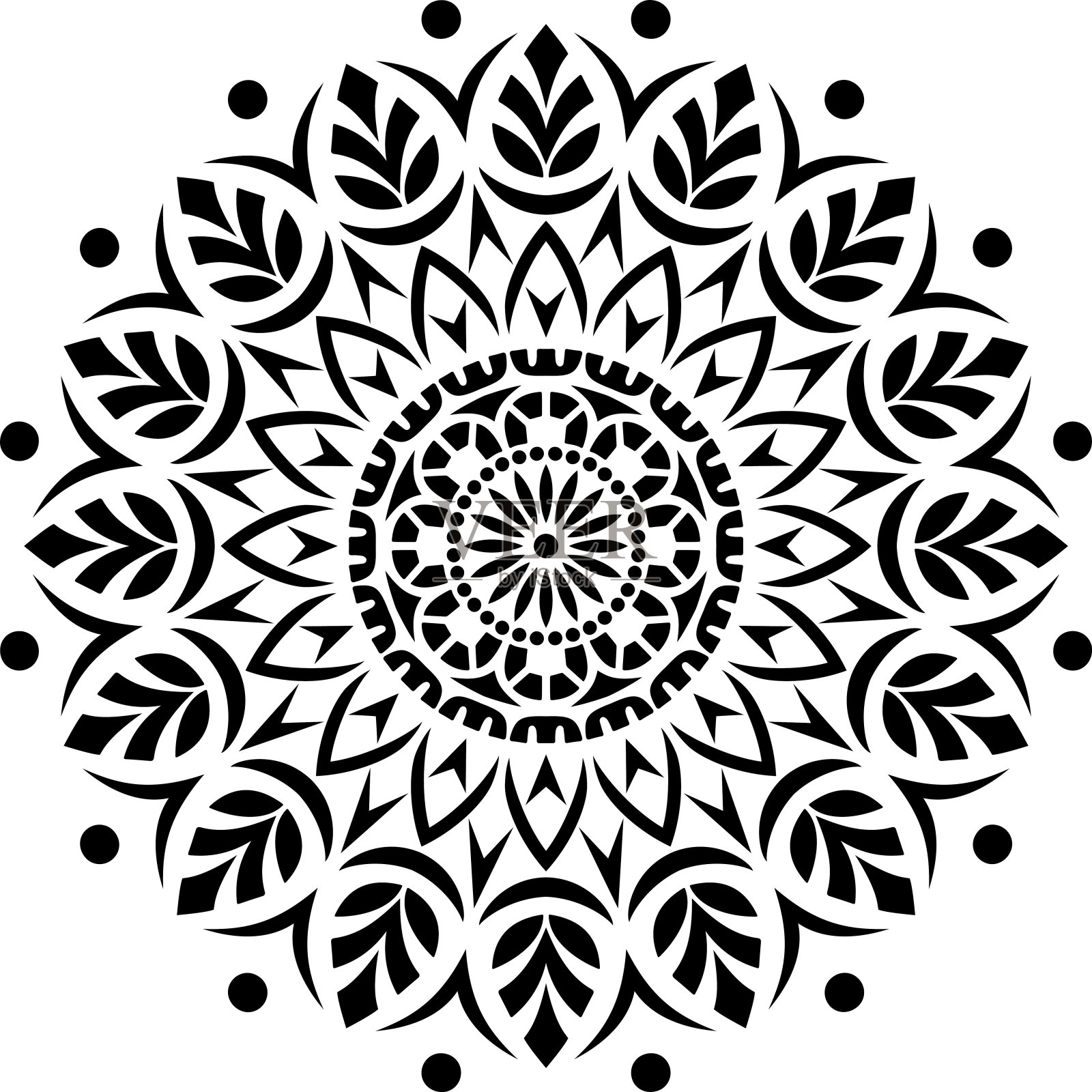 曼荼罗图案模板涂鸦素描插画图片素材