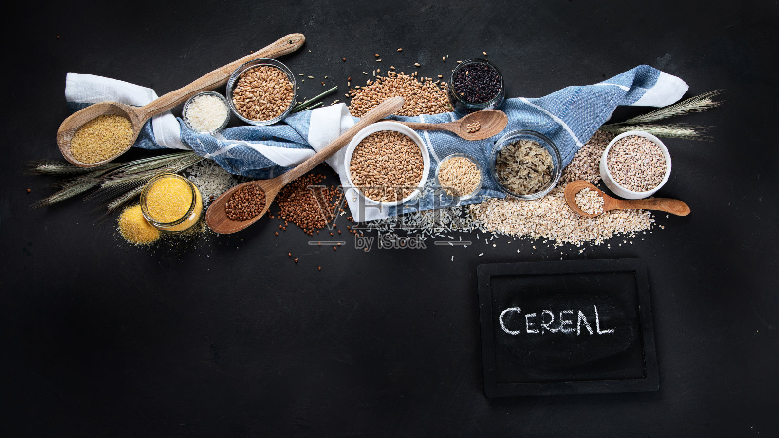 不同类型的谷物照片摄影图片