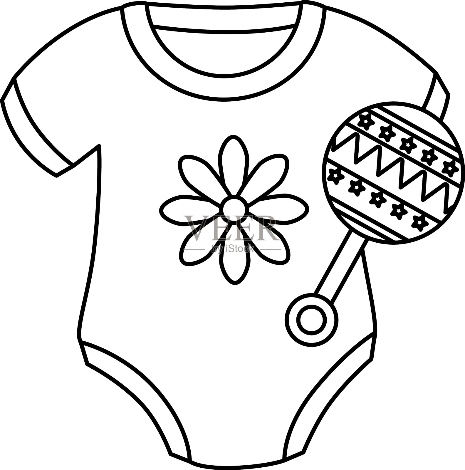 可爱的衣服bagirwith拨浪鼓孤立图标设计元素图片