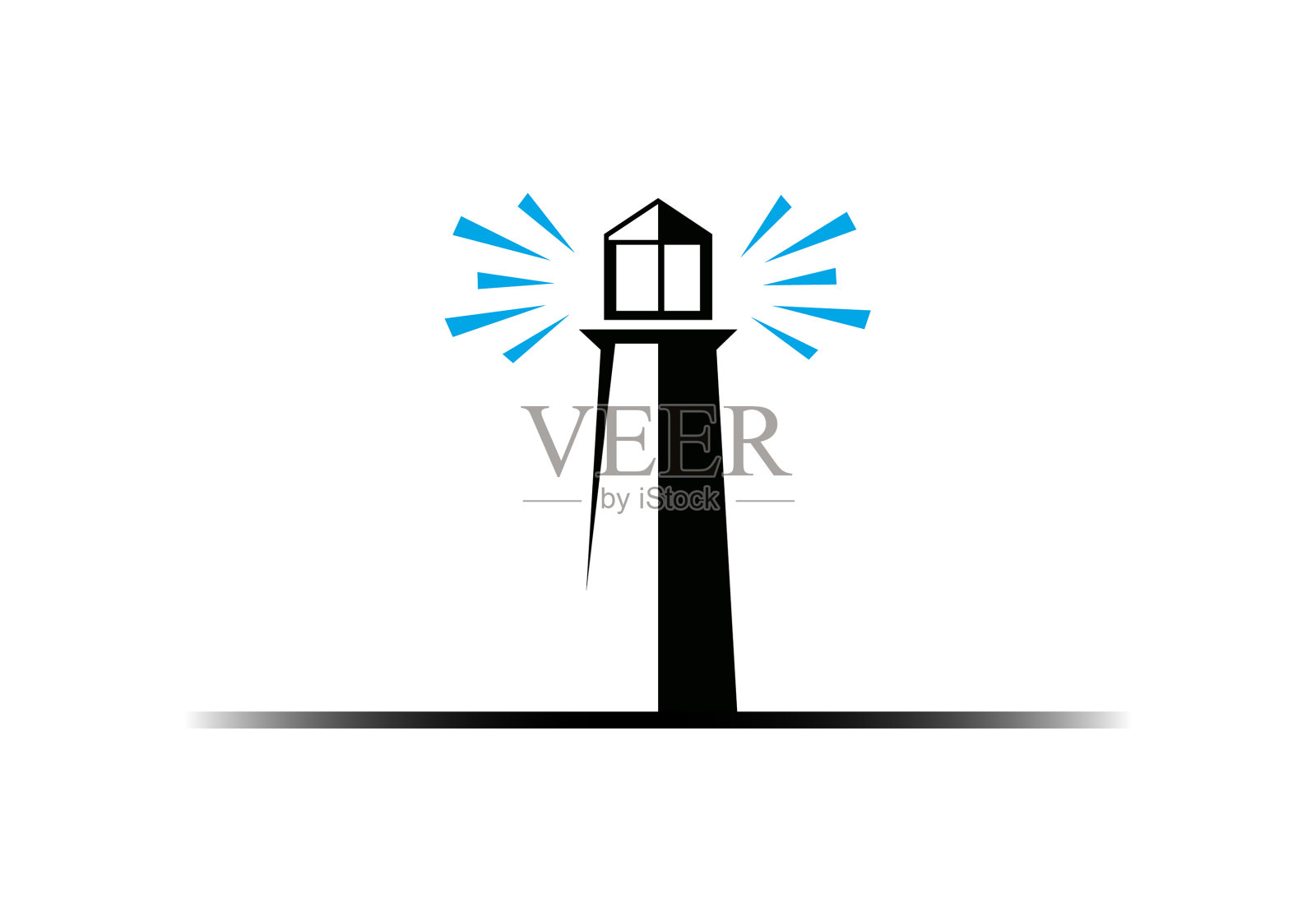 现代专业灯塔标志会徽插画图片素材