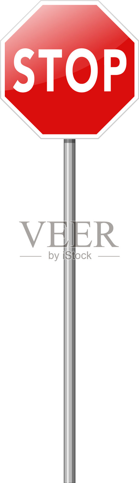 红色车牌上有“停止”字样的路标模板设计元素图片