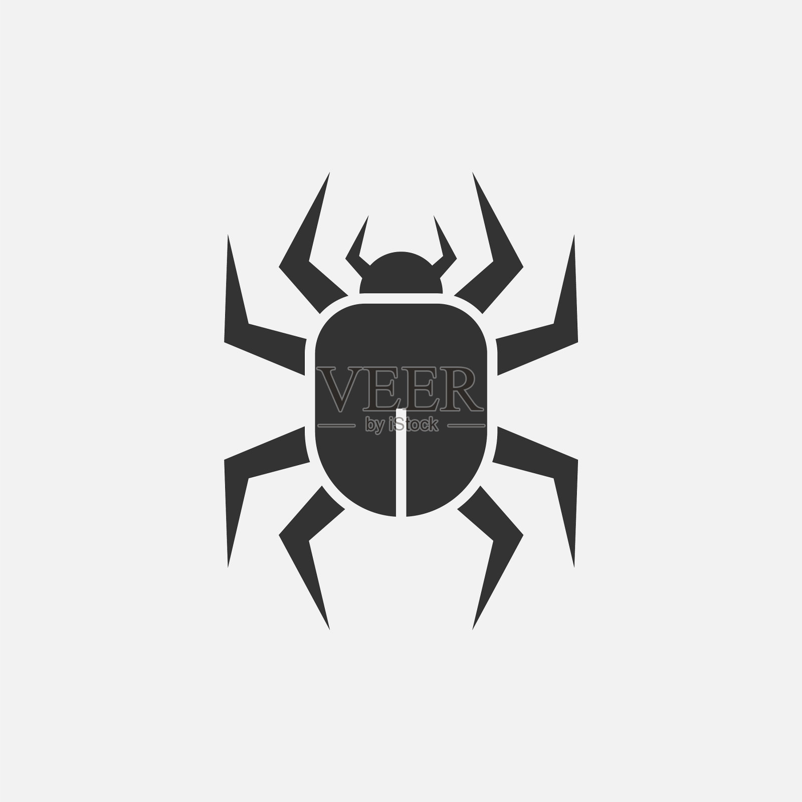 病毒危险图标在白色背景上隔离插画图片素材