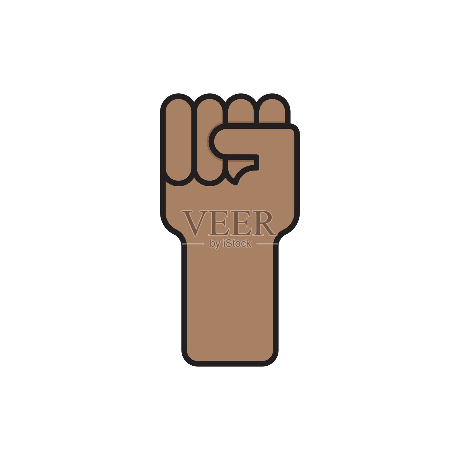 手举起手势矢量图标符号孤立在白色背景插画图片素材