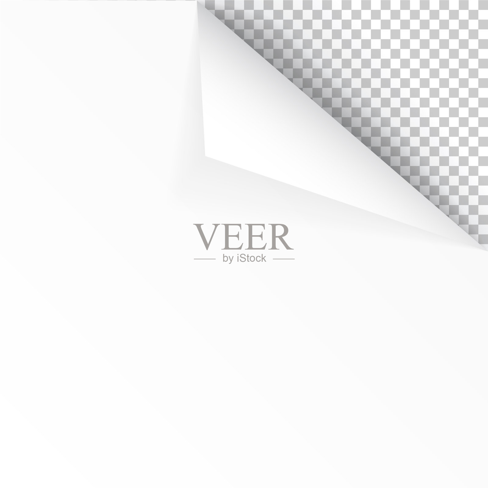 纸张有卷曲的角和柔和的阴影插画图片素材