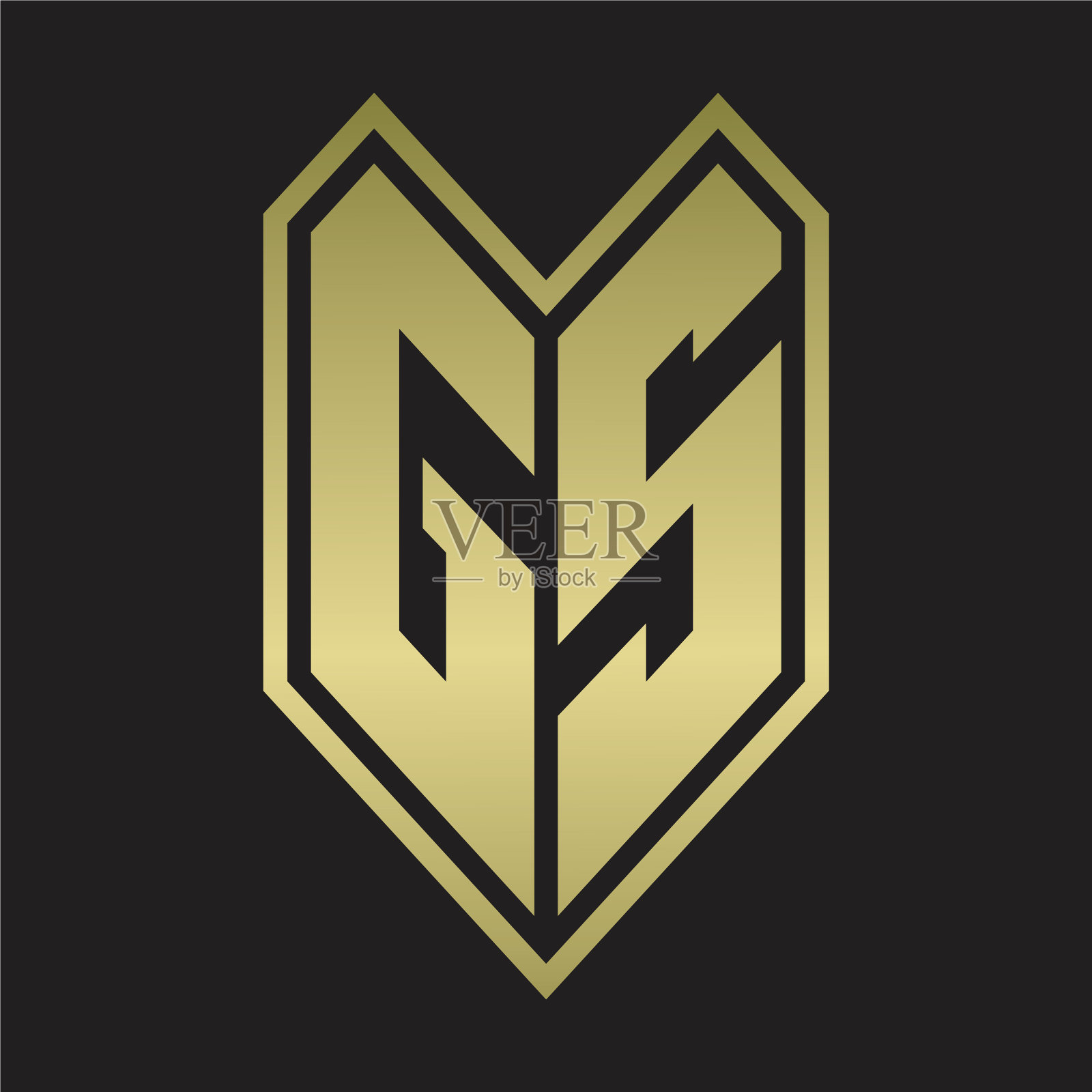 标志g字母与会徽线条风格孤立插画图片素材