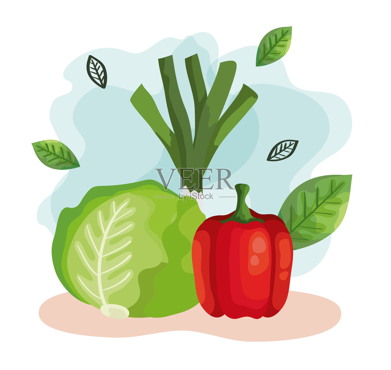 设置新鲜健康的蔬菜设计元素图片