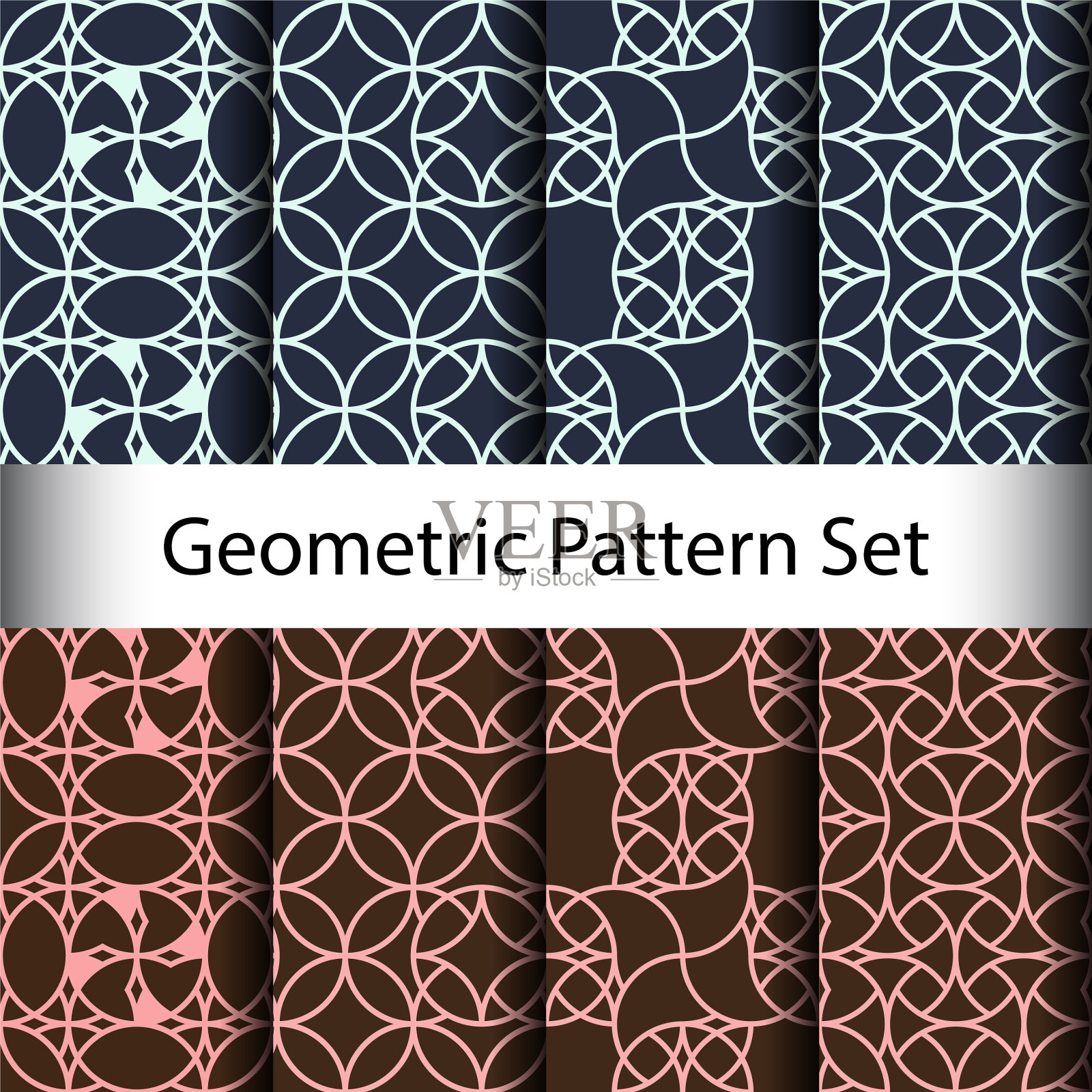 设置几何无缝图案背景插画图片素材