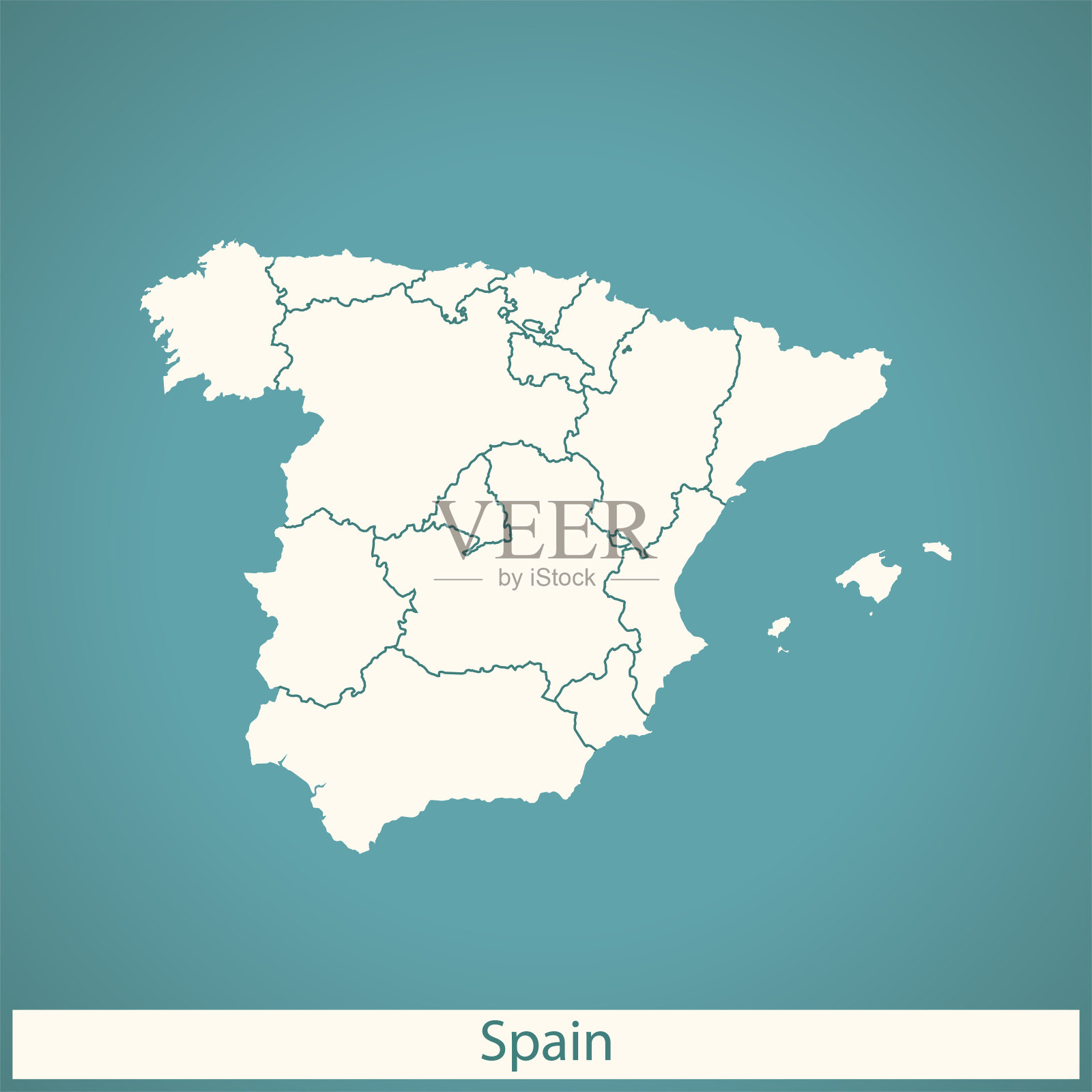 西班牙的地图插画图片素材