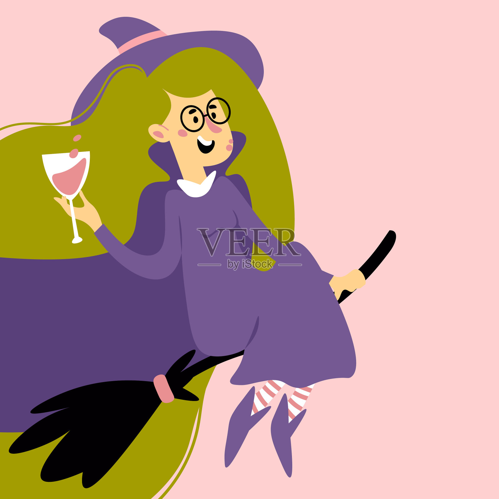 万圣节的女人角色在巫婆的服装设计模板素材