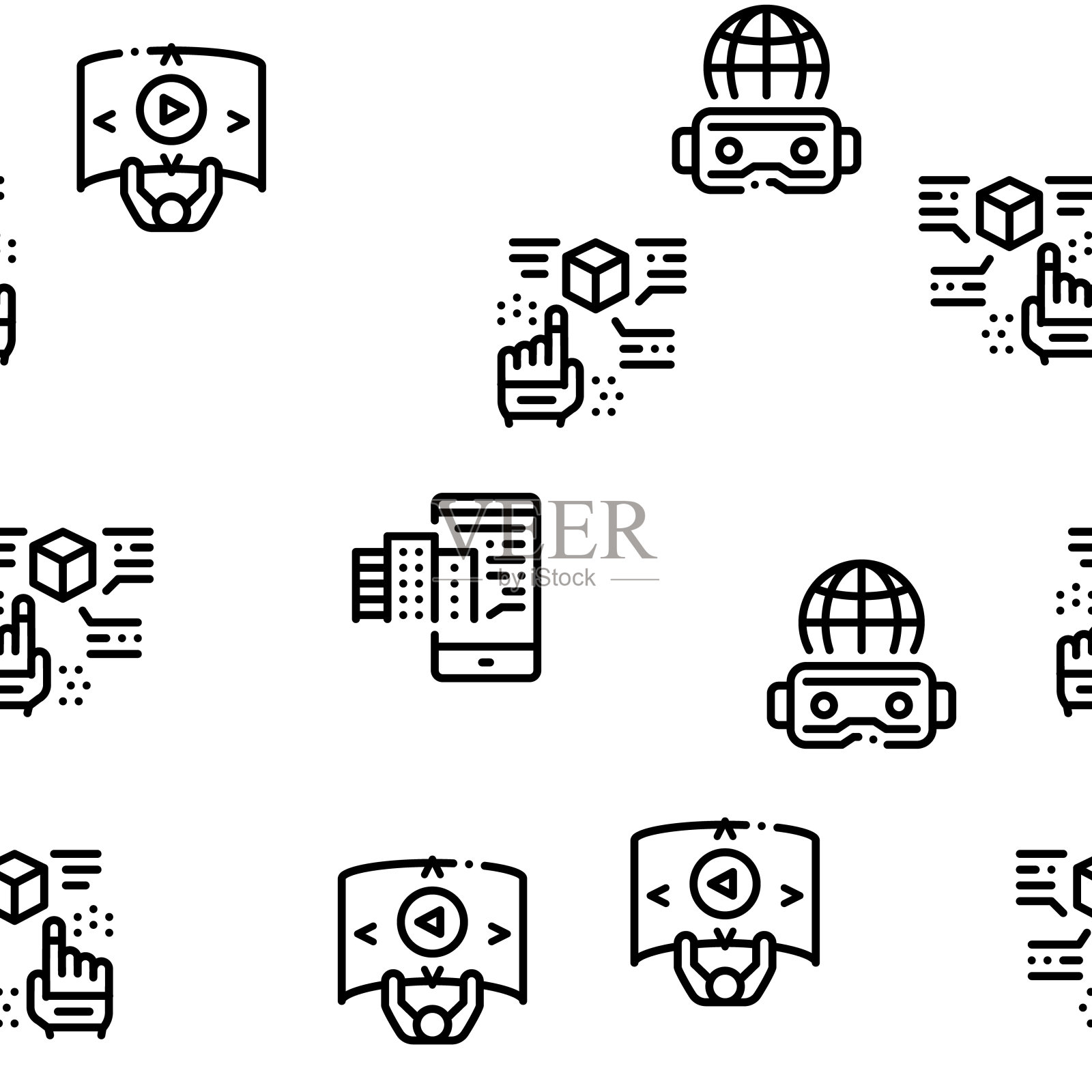 仿真设备无缝模式矢量插画图片素材