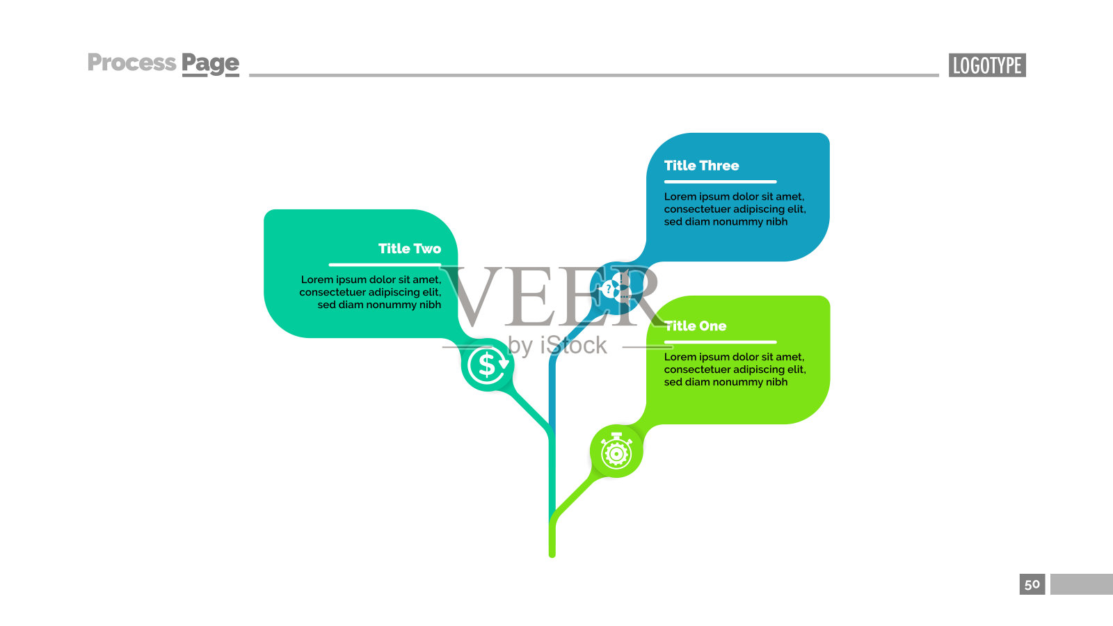 三叶树隐喻流程图模板的演示设计模板素材