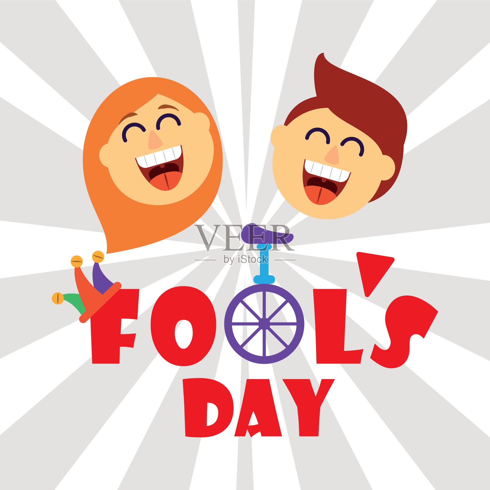 卡片与标签愚人节幽默派对插画图片素材