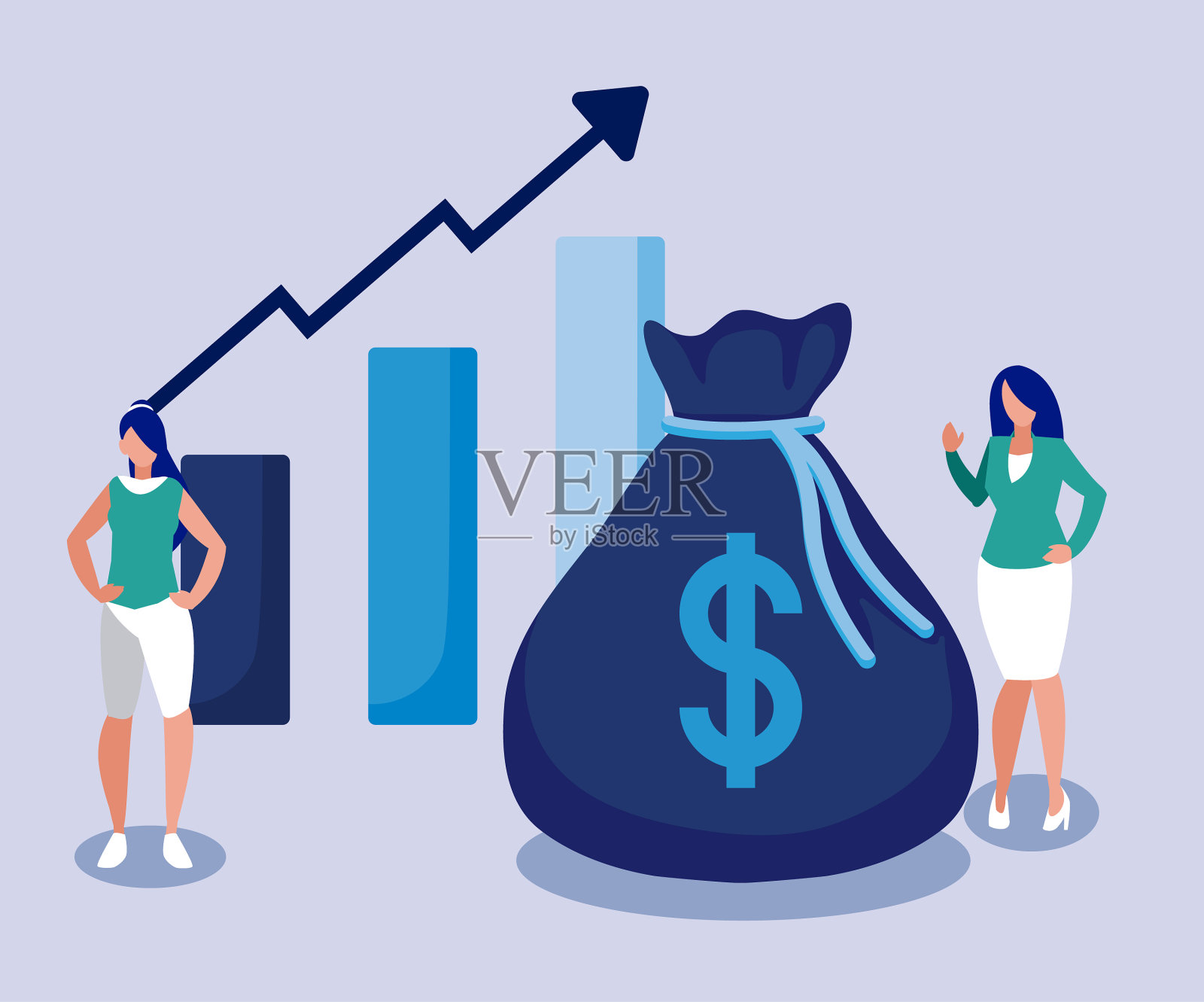 有钱的商界女性插画图片素材