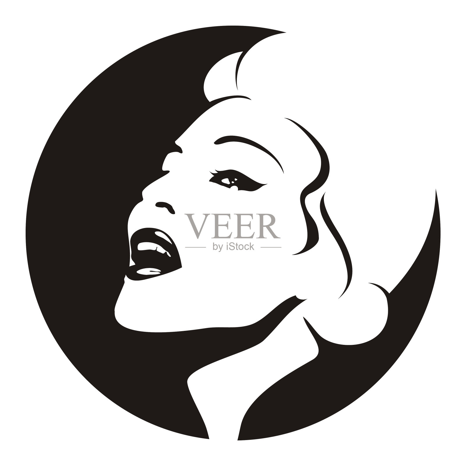 美国复古女歌手美女脸蛋si设计元素图片