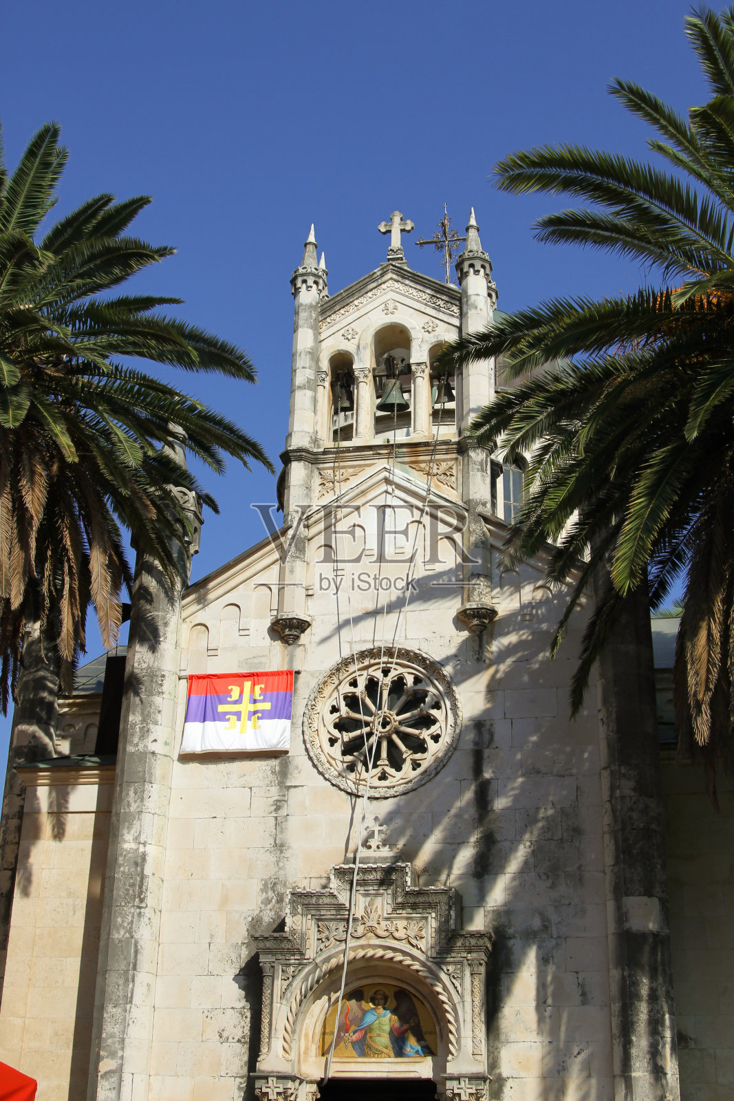 圣天使迈克尔·丘奇，黑山，Herceg Novi。照片摄影图片