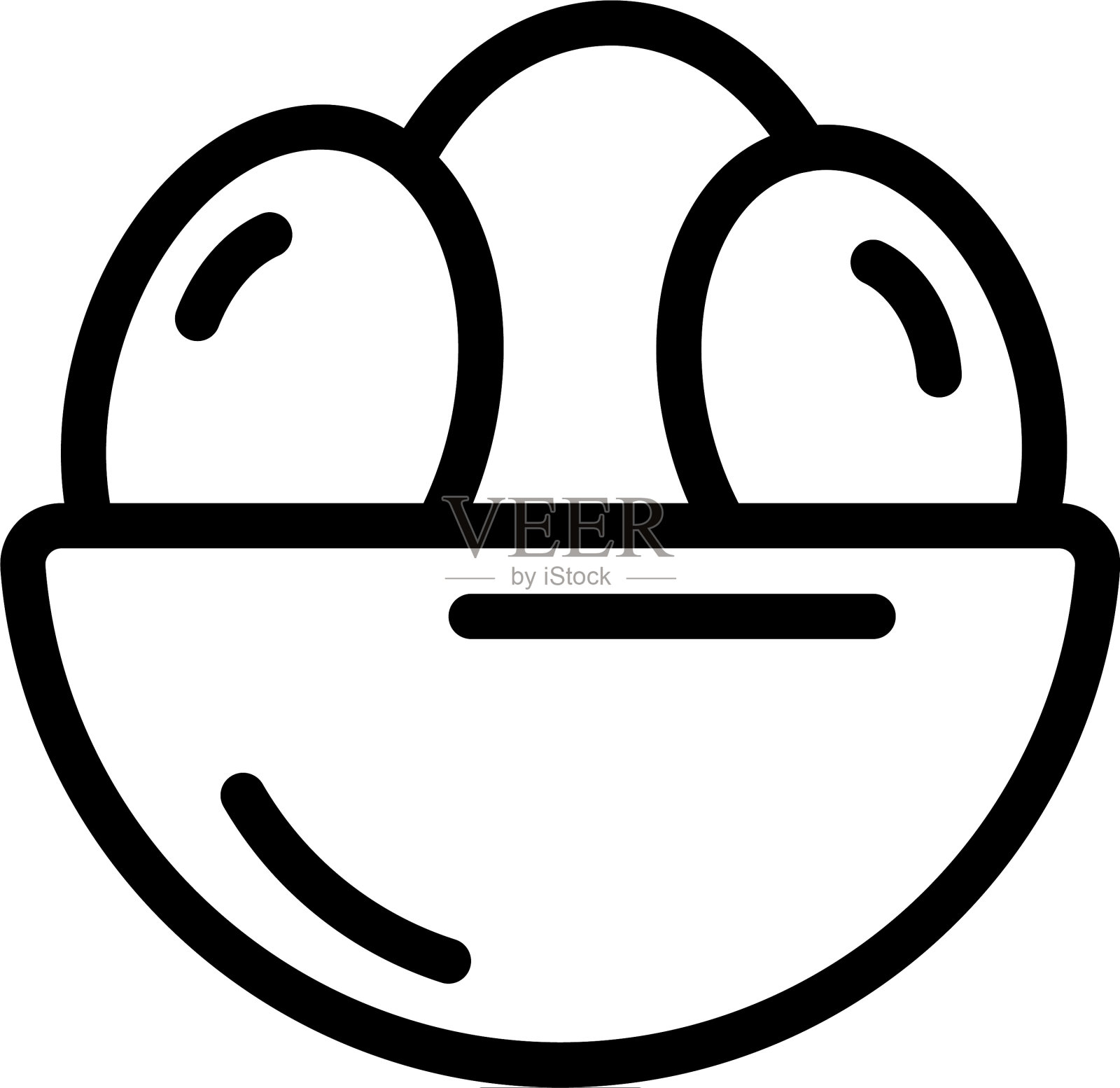 半胡桃图标轮廓风格插画图片素材