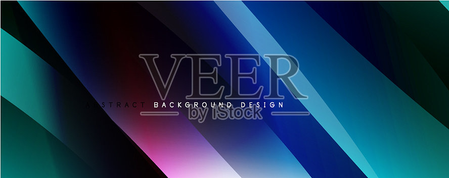 波浪液体风格的线条与阴影和灯光插画图片素材