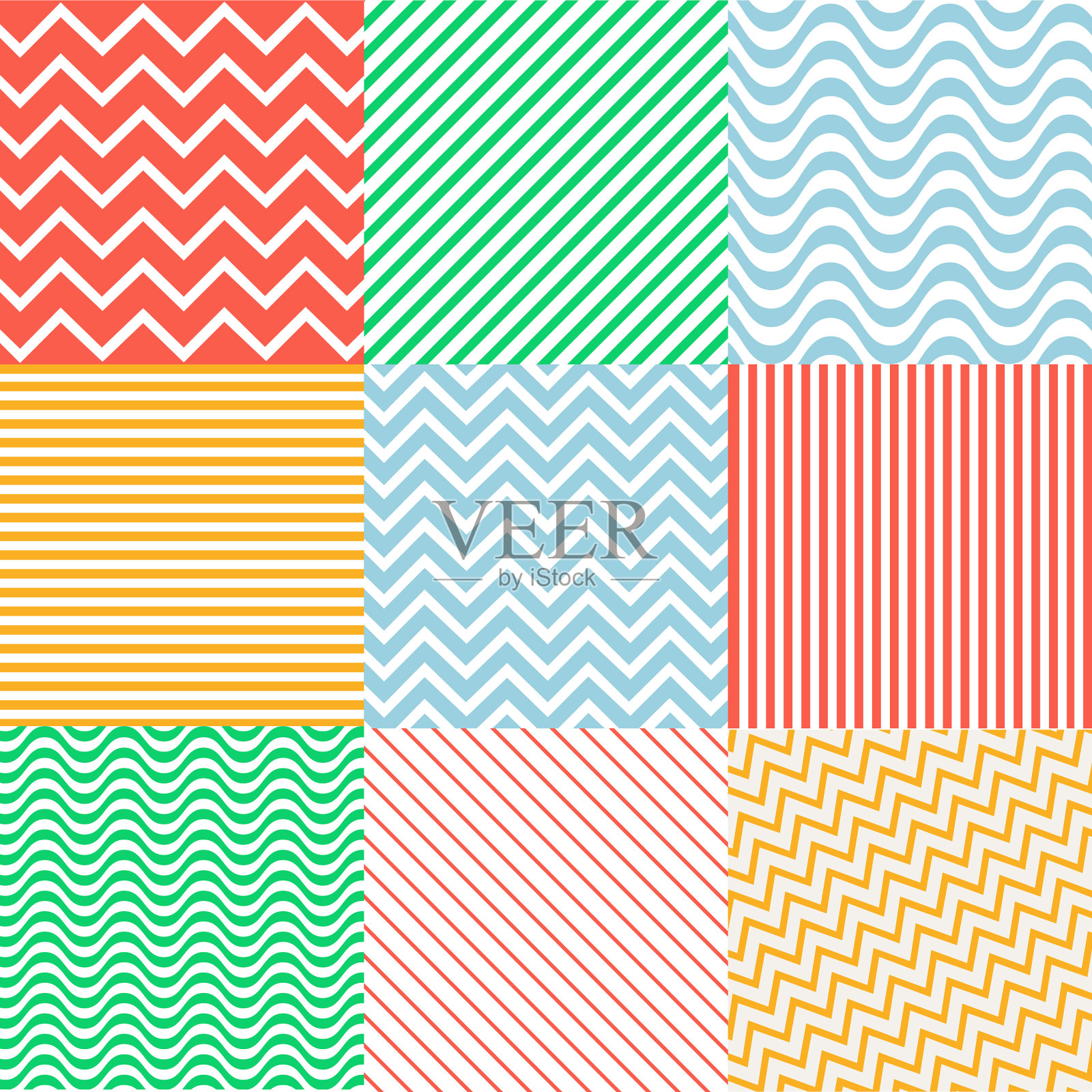 无缝的彩色图案与织物纹理插画图片素材