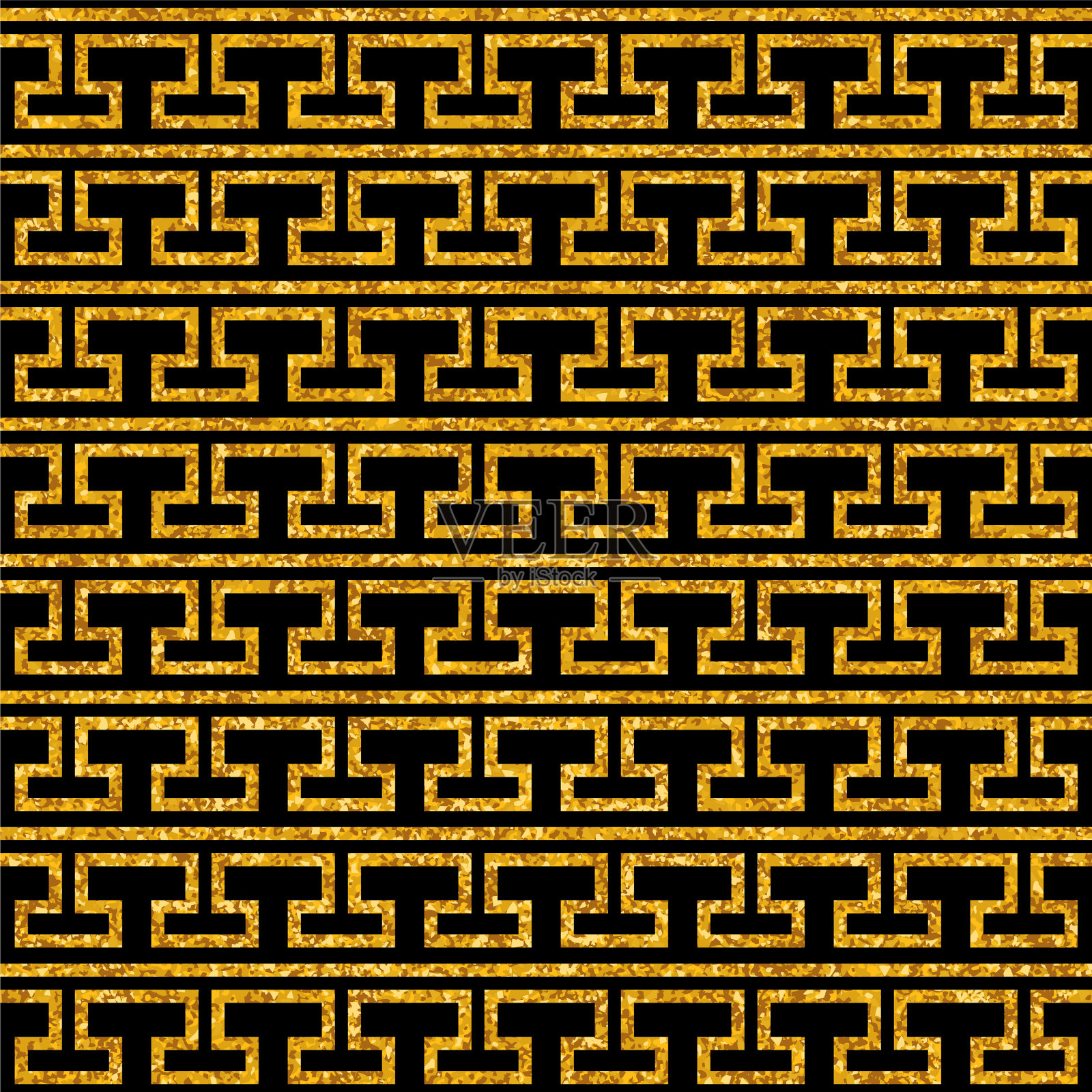 瓷砖装饰地板呈金黄色和深色图案插画图片素材