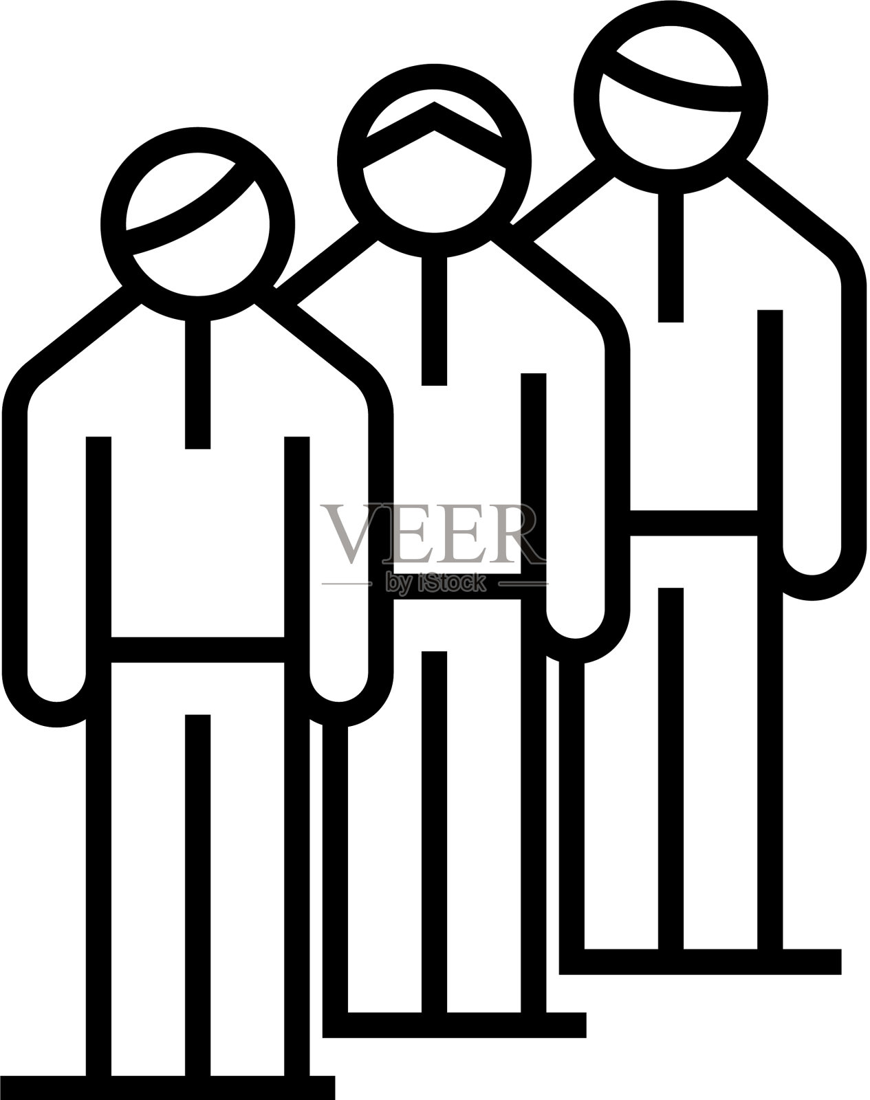 团队层次线图标概念标志轮廓图标素材