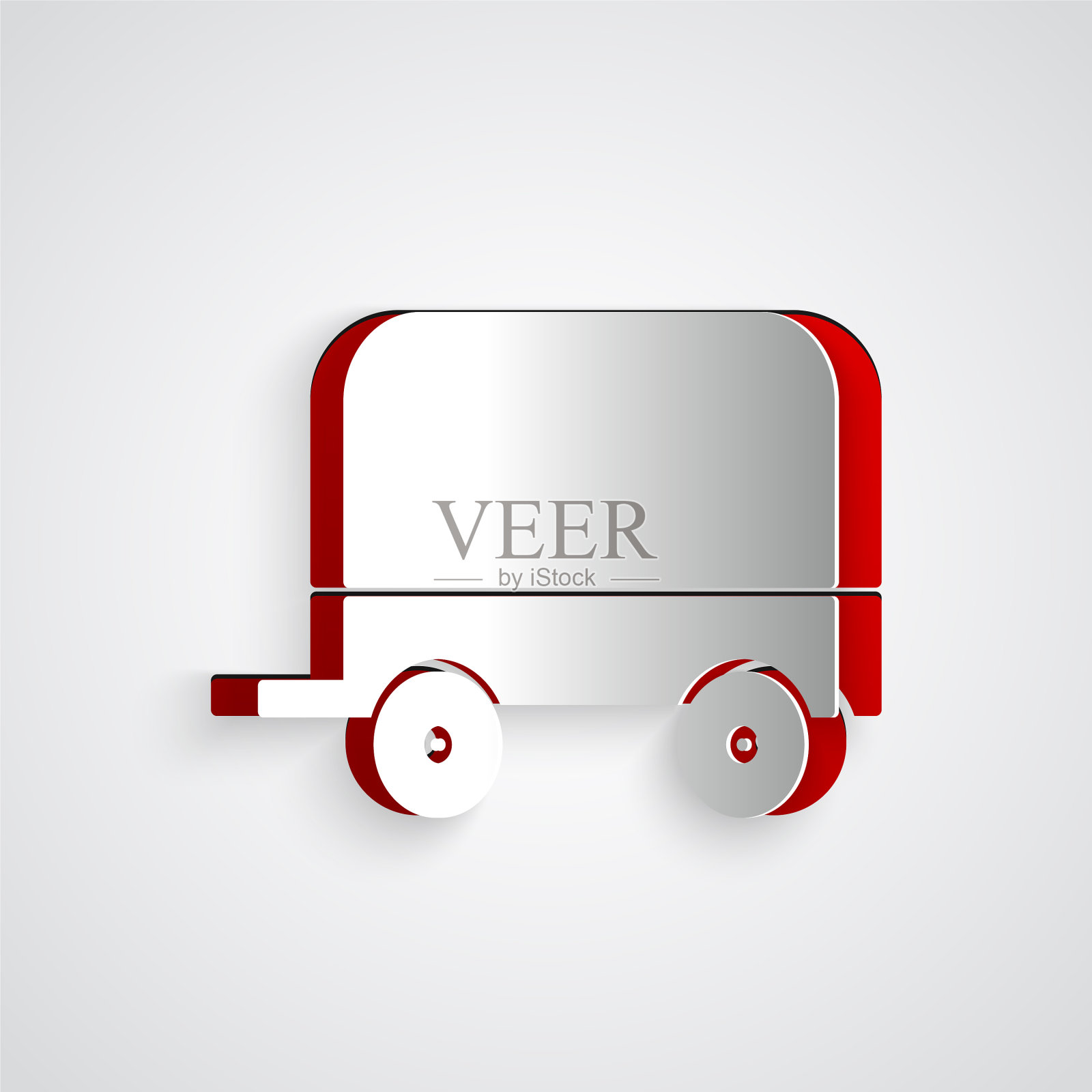 剪纸狂野西部覆盖马车图标孤立上图标素材