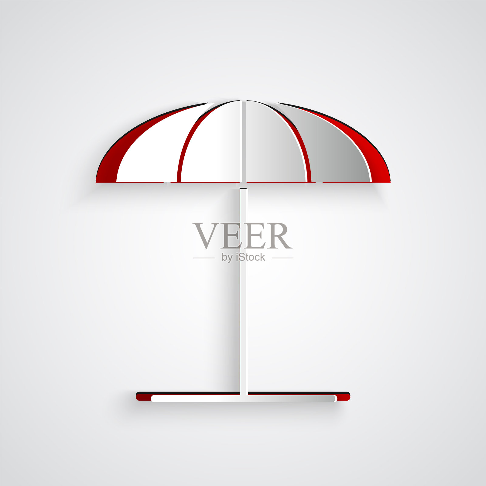 剪纸防晒伞的海滩图标插画图片素材