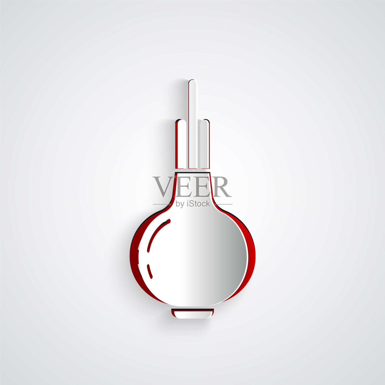 纸切洋葱图标孤立在灰色背景插画图片素材