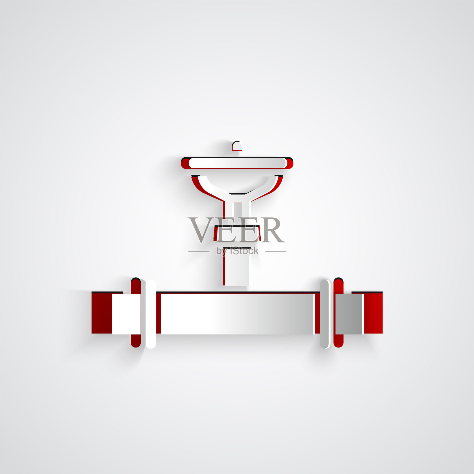 裁纸行业金属管道及阀门图标插画图片素材