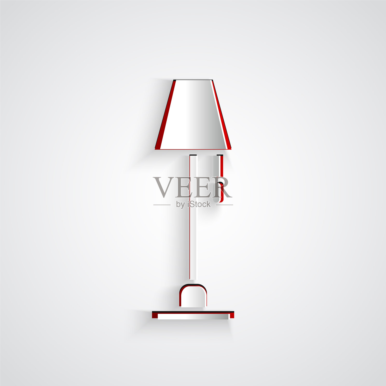 剪纸落地灯图标孤立在灰色图标素材