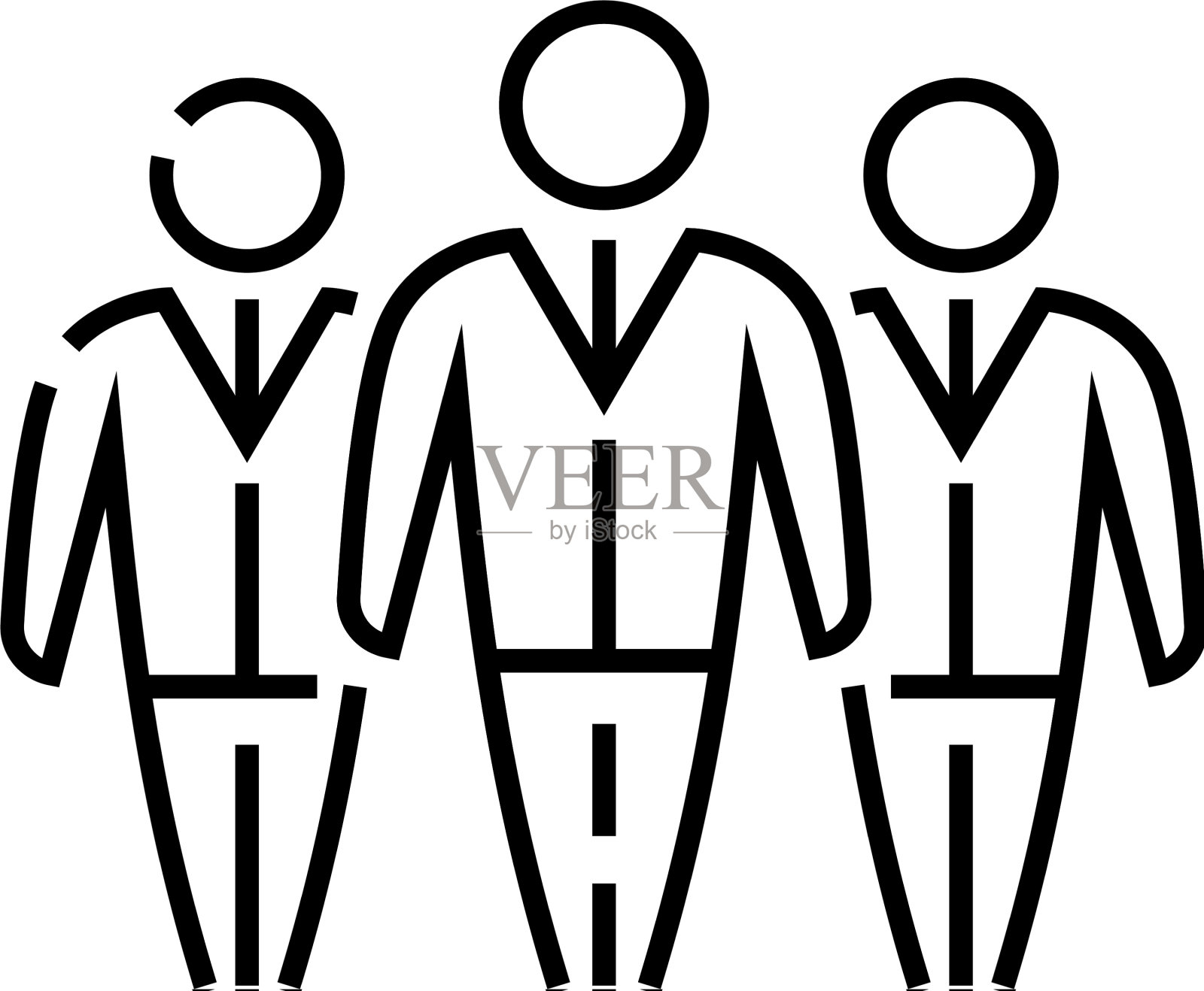 团队线图标概念标志轮廓图标素材