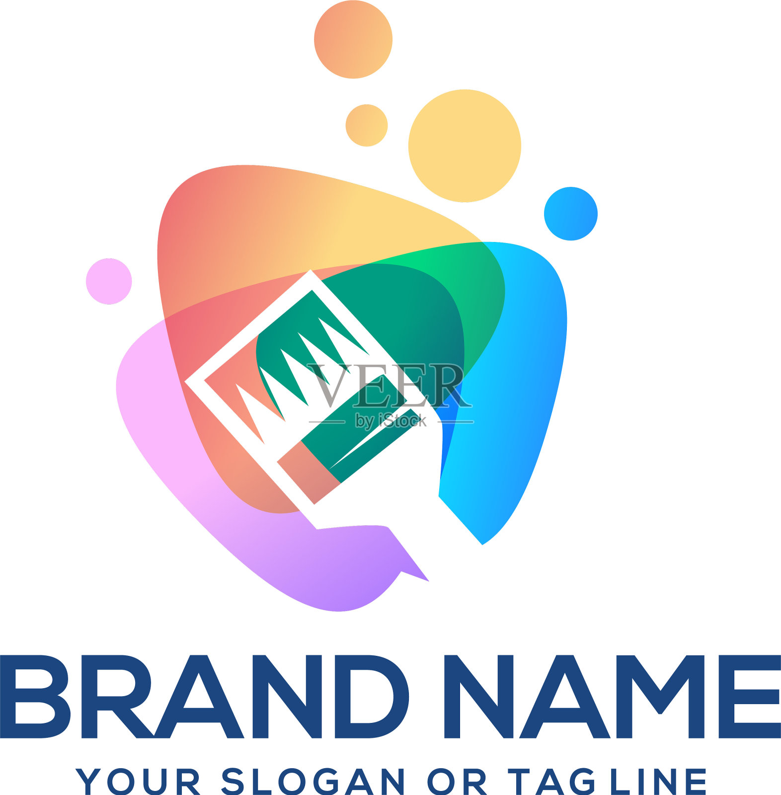 色彩斑斓的漆刷设计插画图片素材