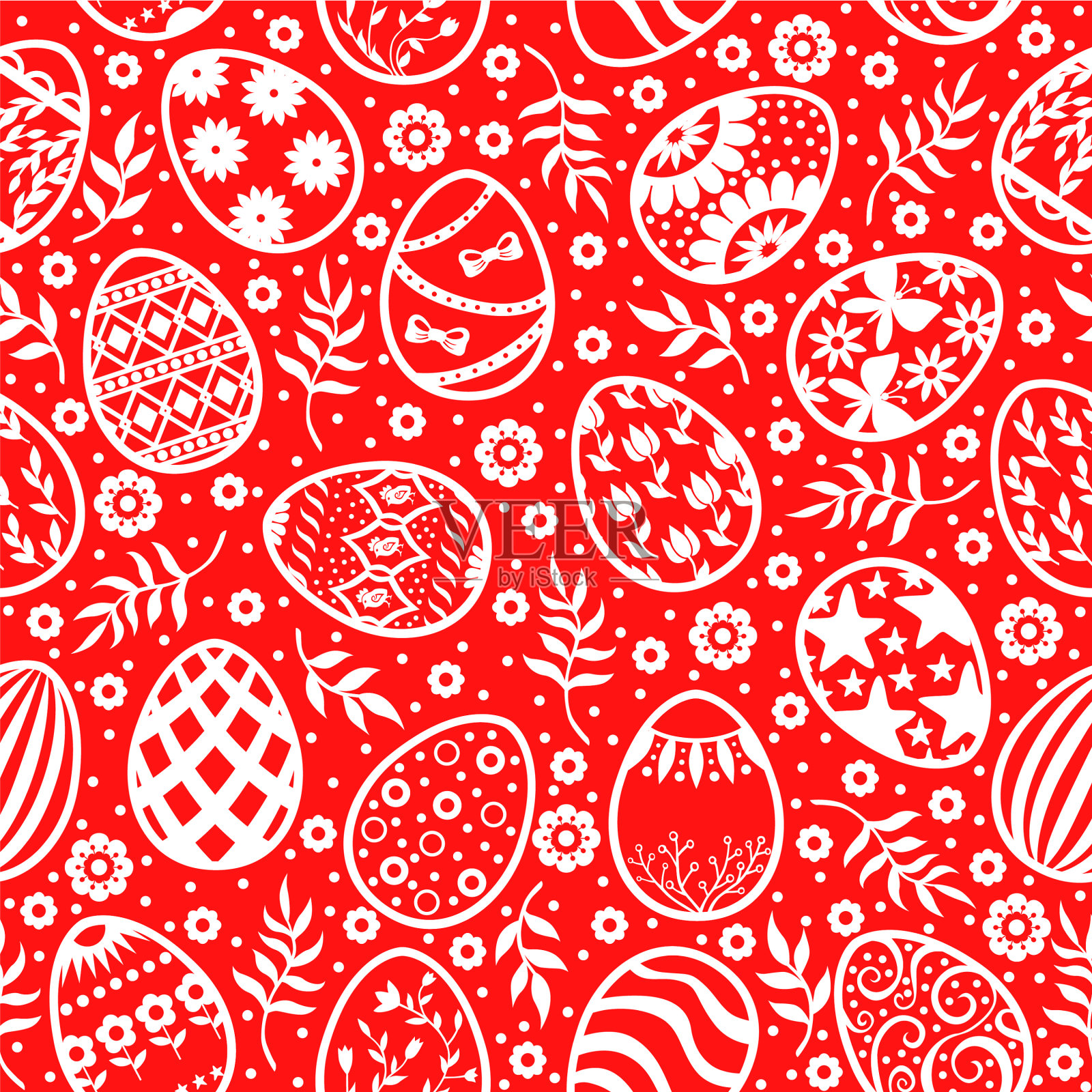 复活节图案无缝装饰蛋插画图片素材