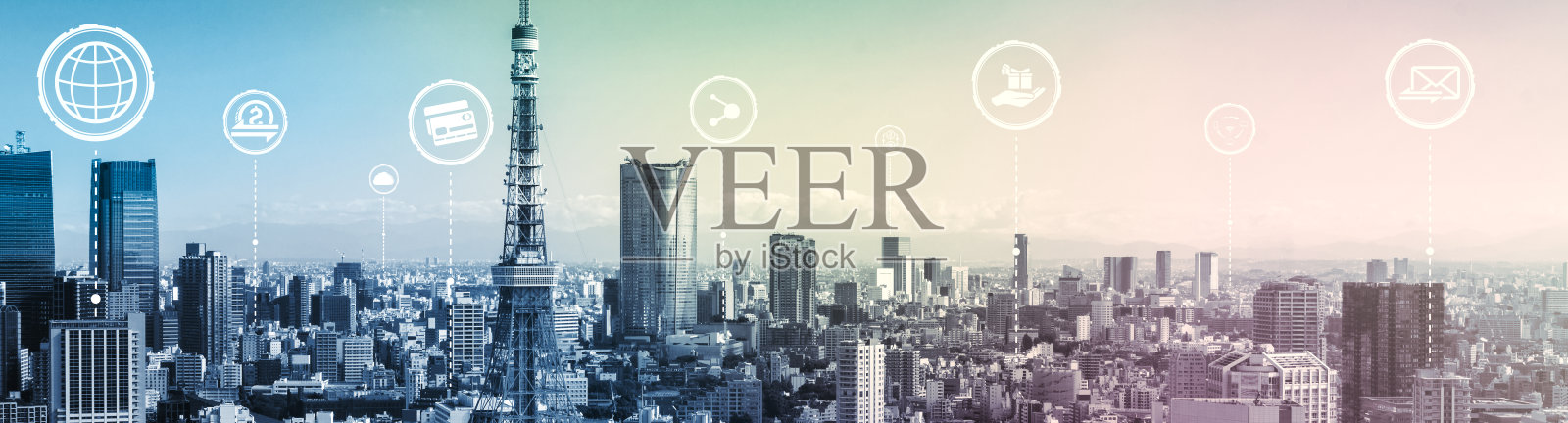 智慧城市将现代创意传播与互联网网络相结合照片摄影图片