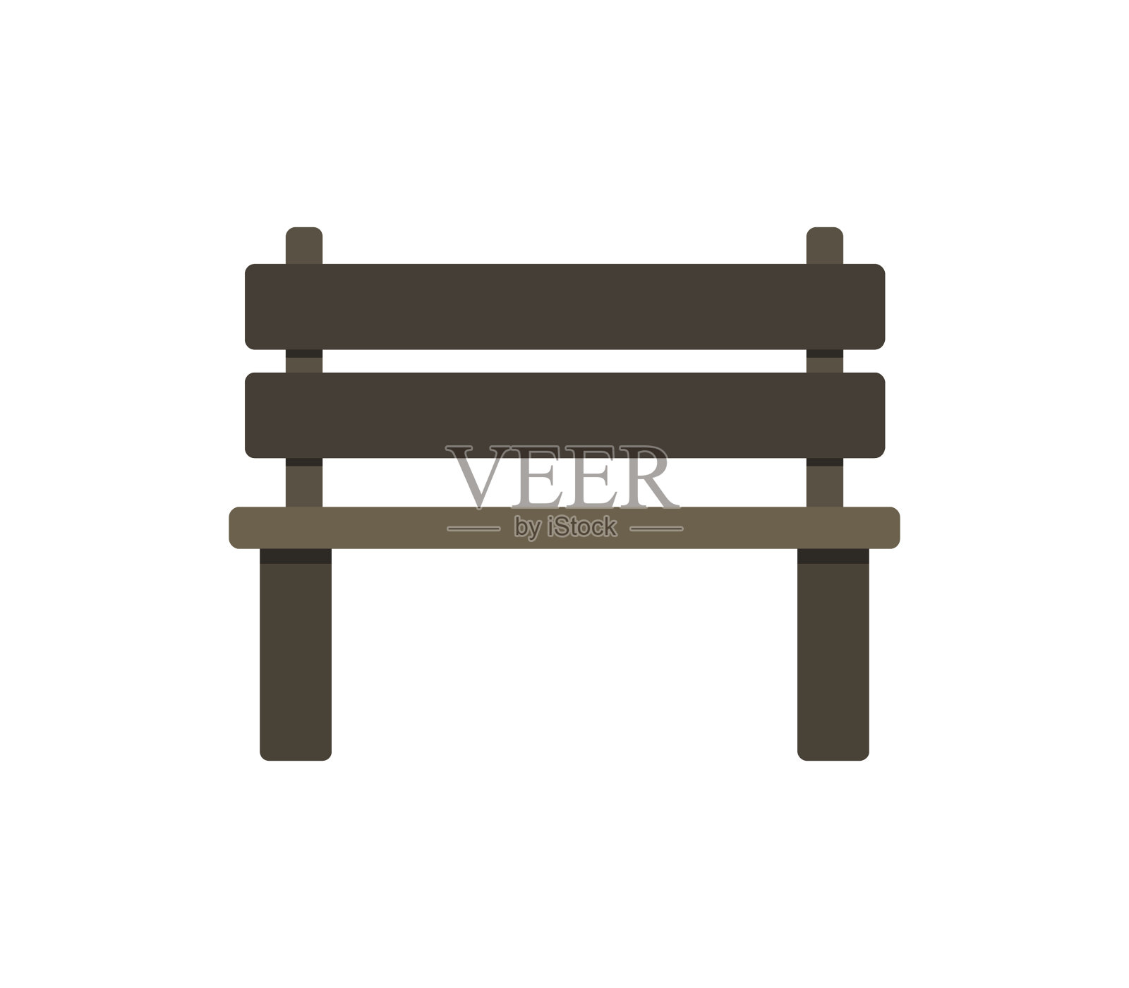 长凳图标在白色背景插画图片素材