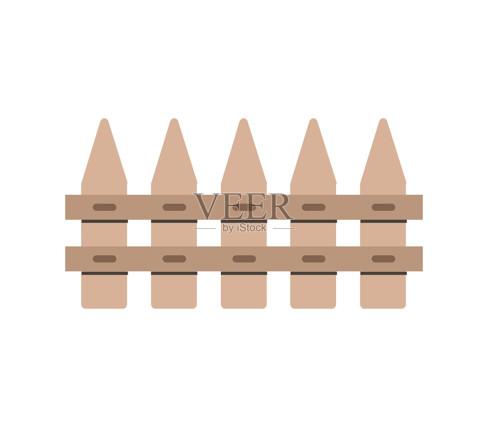 栅栏图标在白色背景插画图片素材