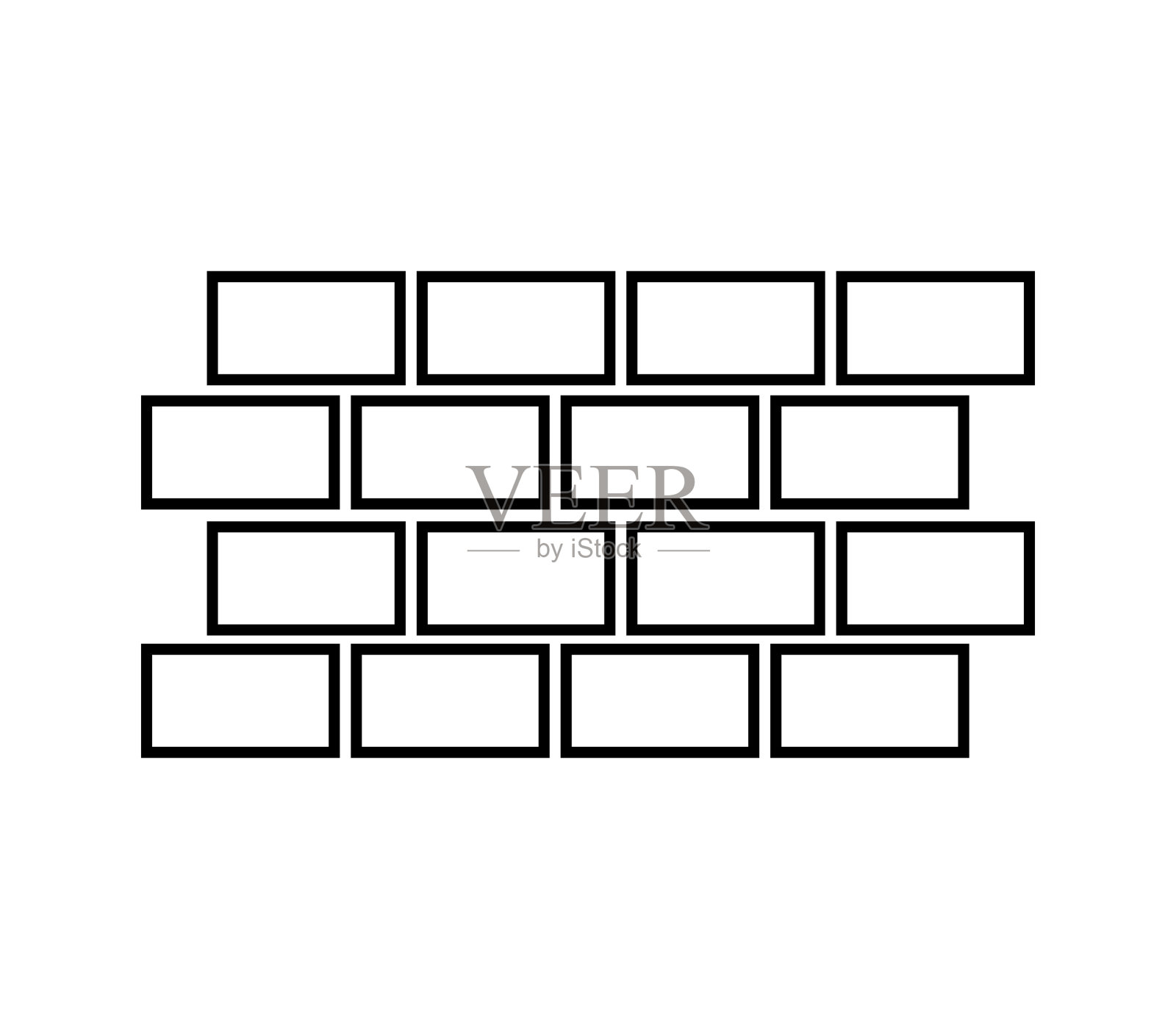 墙壁图标在白色的背景插画图片素材