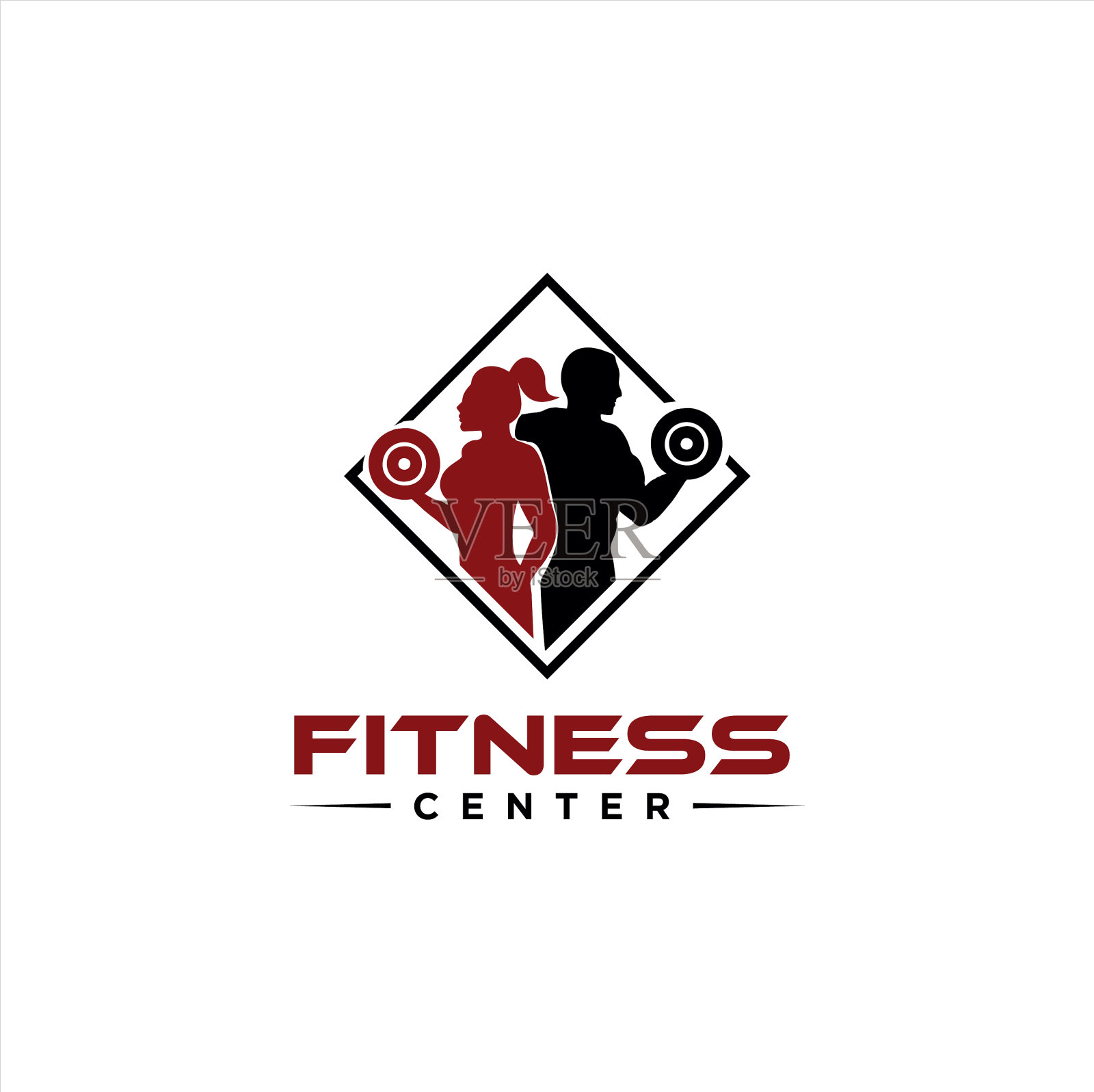 健身中心标志运动馆和健身标志插画图片素材