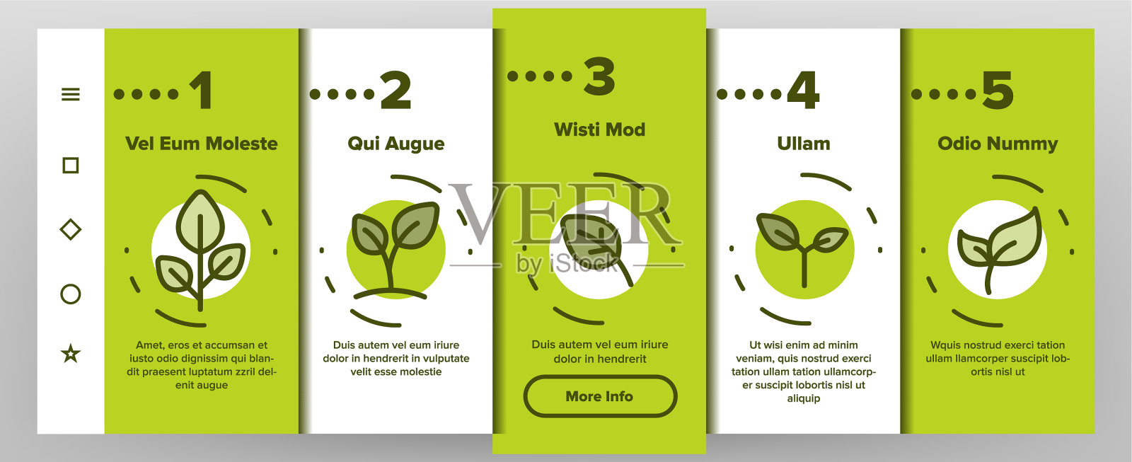 颜色不同的植物标志上插画图片素材