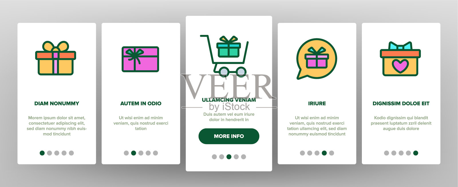 颜色不同的礼物上船插画图片素材