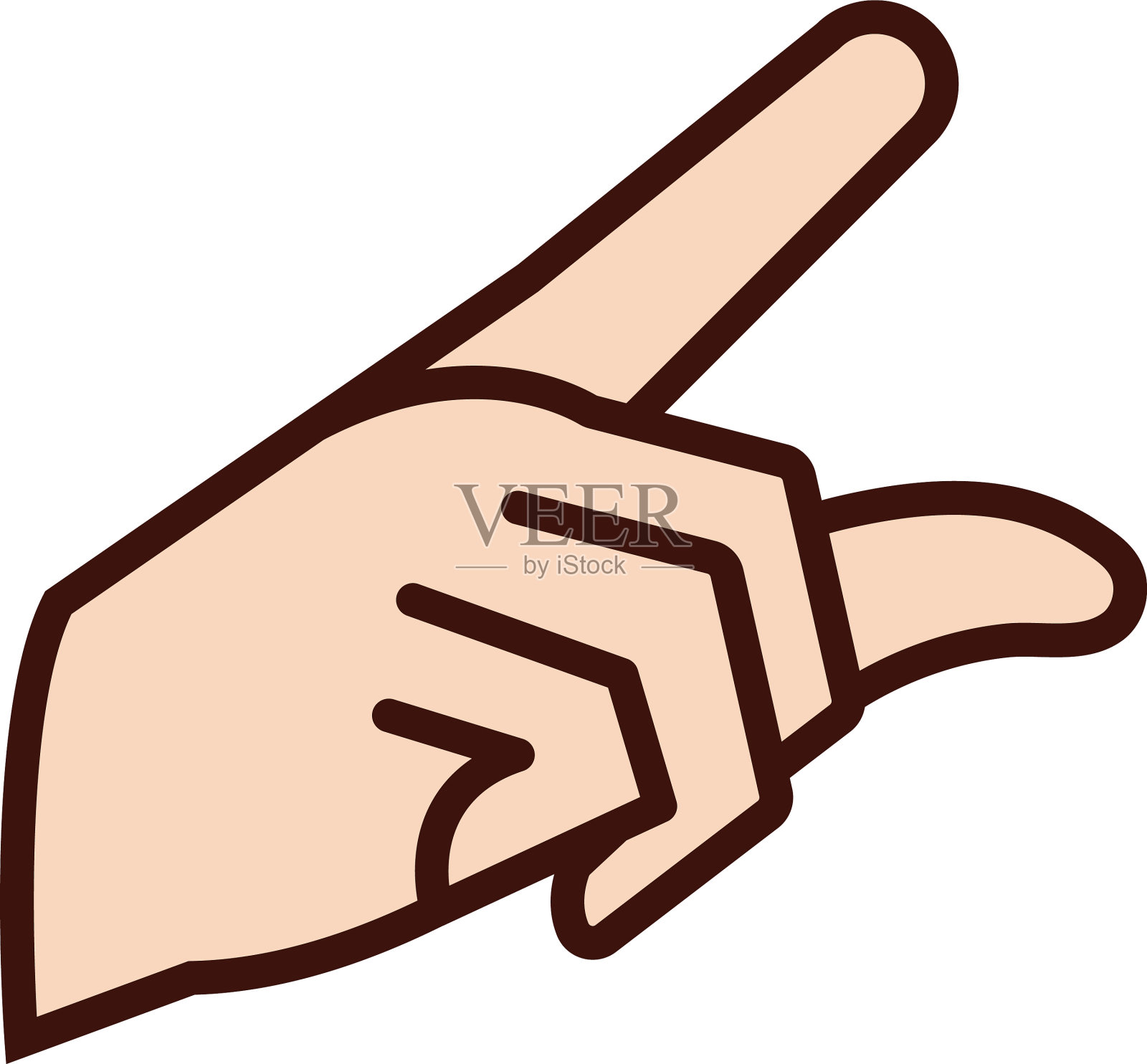 单手信号线和填充样式设计元素图片