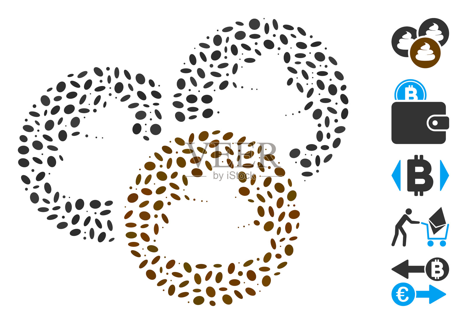 点马赛克shitcoins插画图片素材