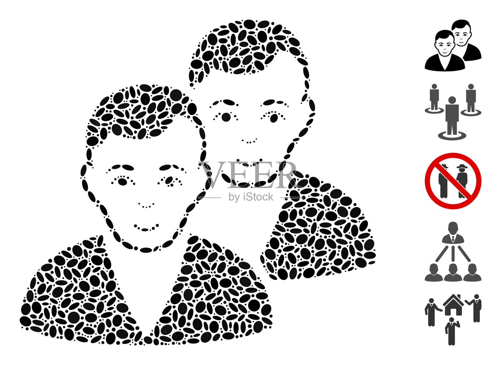 椭圆形马赛克用户插画图片素材