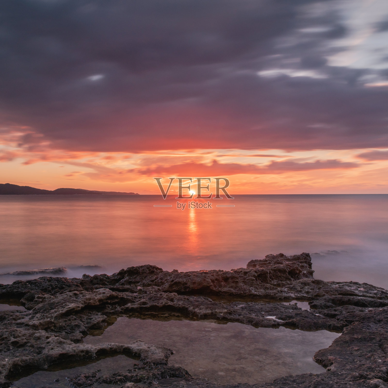 地中海日落照片摄影图片