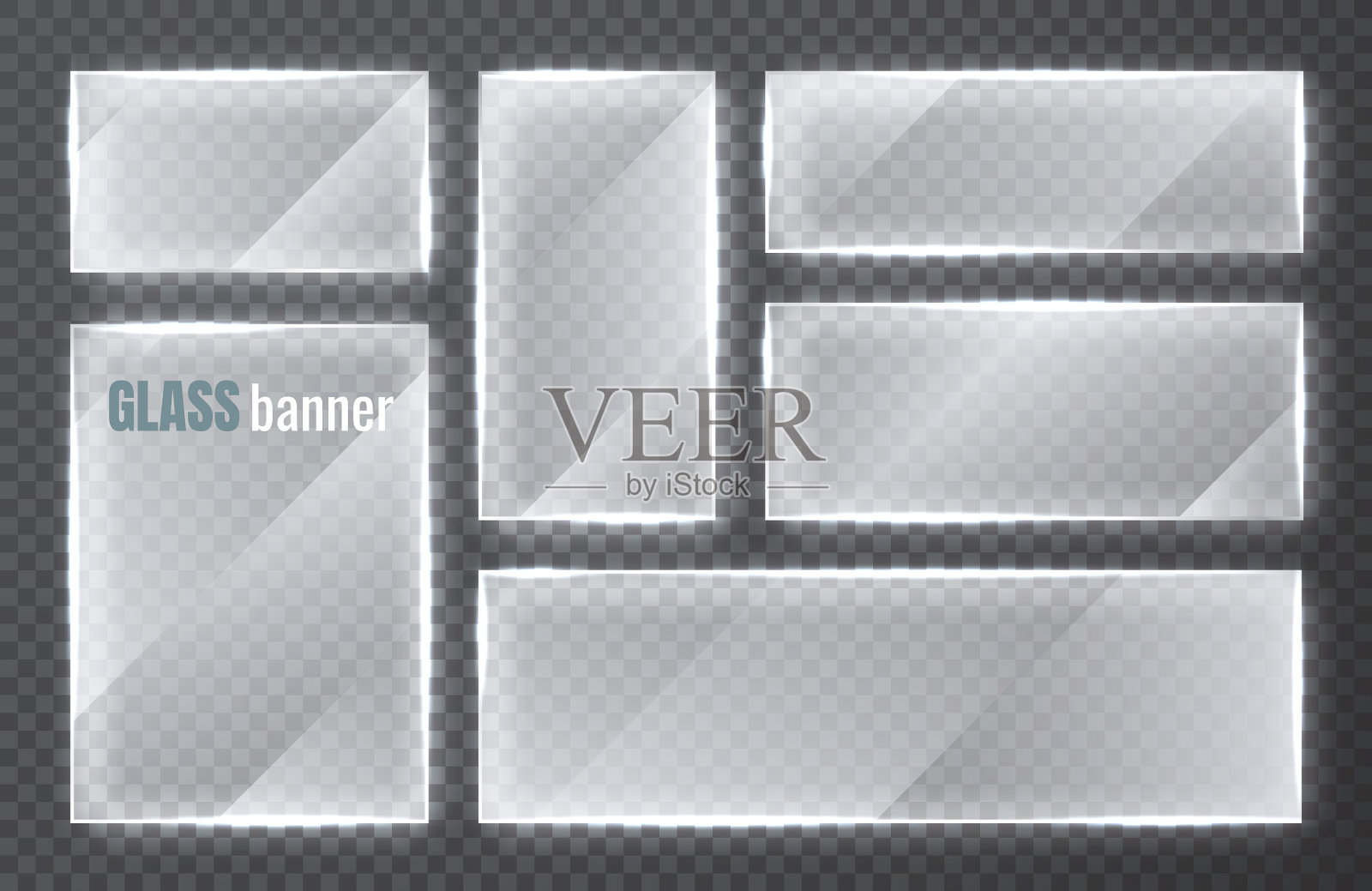 玻璃板将玻璃横幅放在透明的玻璃上图标素材