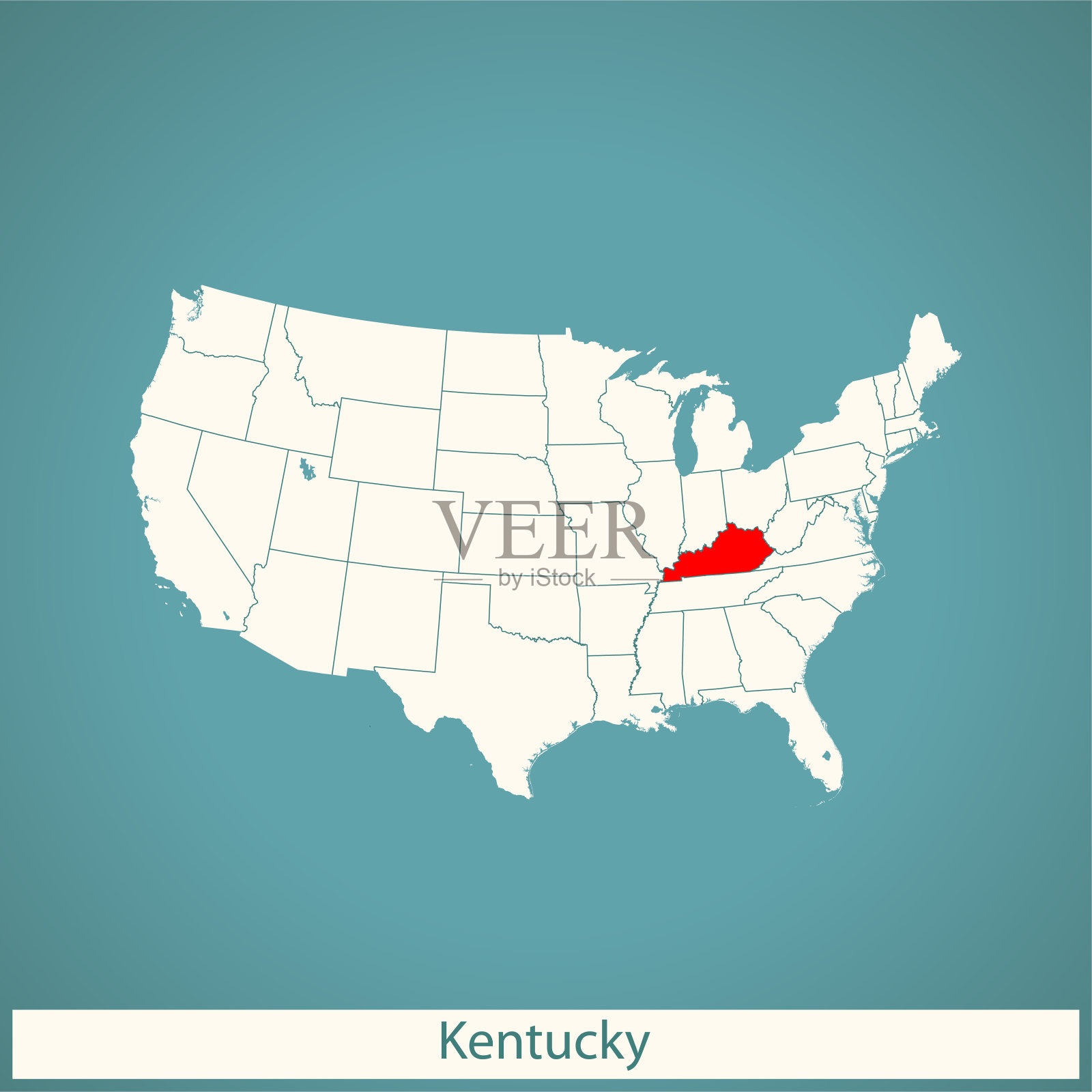 肯塔基州地图插画图片素材