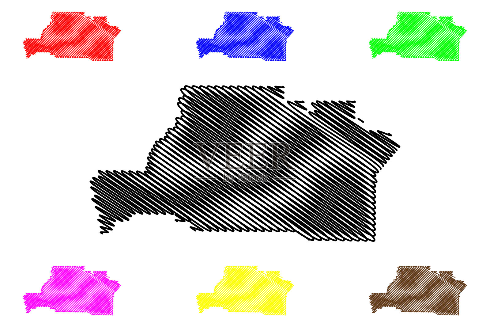 美国佐治亚州斯伯丁县(U.S. County, United States,USA, U.S.)地图矢量插图，斯伯丁地图草稿插画图片素材